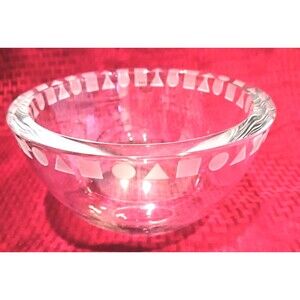 Sasaki Ward Bennet Senguai Clear Crystal Bowl 8 3/4" One chip Sticker Vintage